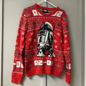 Star Wars R2D2 Men Ugly Christmas Sweater Holiday Medium Red Knit Crew Neck - Picture 1 of 21