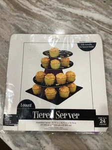 Purple Black Eyes Spooky Tiered Server Cupcake Stand 10.75" Paper Halloween - Picture 1 of 6
