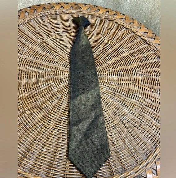 Corbata Snapper Town Craft verde seda clip en el cuello vintage Foto 1 de 4