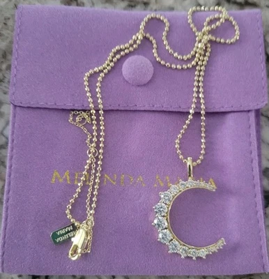 Melinda Maria Luna Collar Oro Diamandetas Bolsa para el Polvo! Foto 1 de 3