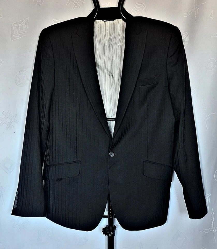 CHAQUETA ITALIA VINTAGE AUTÉNTICA DOLCE & GABBANA NEGRA LANA BLAZER HOMBRE-US42/EU52 Foto 1 de 4
