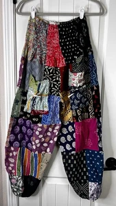 Ashley Taylor Blumen Patchwork Haremshose Boho Hippie Festival Lagenlook - Bild 1 von 16