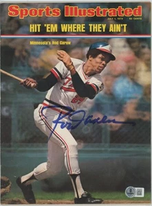 1974 GEBRAUCHT 1. JULI 1974 ROD CAREW AUTO BN09058 BECKETT MINNESOTA TWINS - Bild 1 von 2
