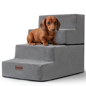 Dog Stairs for Small Dogs & Cats, 4-Step Non-Slip Pet Steps for Beds & Couche... - Picture 1 of 7