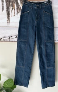 NOBODY Blue Louise Straight Cut Utility Jeans Denim Size 25 Fit 8 AU - Picture 1 of 7