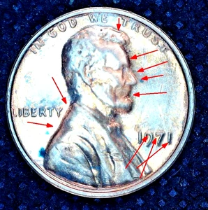 { UNC 1971 P LINCOLN CENT DDO DDR VERY RARE SEE PICTURES ERRORS ERRORS - Picture 1 of 7