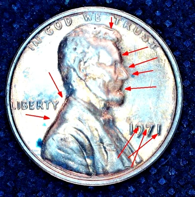 { UNC  1971 P LINCOLN CENT DDO DDR VERY RARE SEE PICTURES ERRORS ERRORS - Image 1 of 4