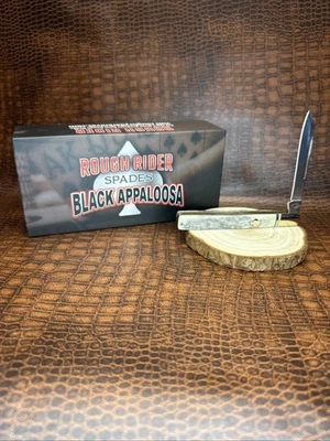 Cuchillo Doctor Rough Rider Spades Negro Appaloosa - Blanco/Gris Hueso Liso RR2484�� Foto 1 de 4