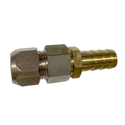 Brass Compression 10mm to 10mm Hose Barb fitting Transmission Cooler LineAdapter - Image 1 of 3