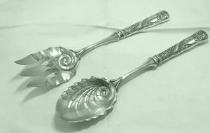 Rogers SIREN 1891 HH 2 pc salad serving set figural Aesthetic Nautilus design - Picture 1 of 5