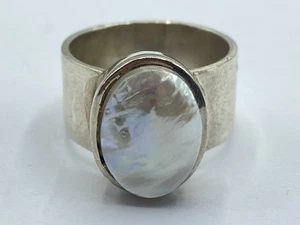 Anillo de perlas barrocas gruesas de plata de ley vintage talla N (T821) - Imagen 1 de 8