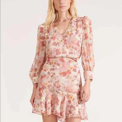 Mini vestido Veronica Beard floral Cybil seda tamanho 2 - Imagem 1 de 4