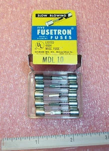QT (5) MDL-10 BUSSMANN 10A 32V SLO BLO DUAL ELEMENT 6.3x32mm GLASS FUSES MDL10 - Picture 1 of 1
