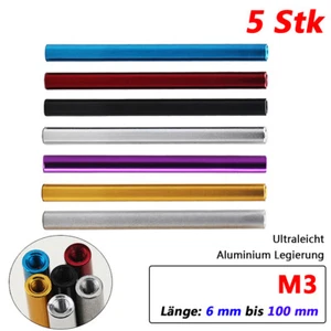 5 Stk Rund Aluminium M3 Gewindemuffen Standoff Abstandshalter Muttern 6 - 100 mm - Picture 1 of 17