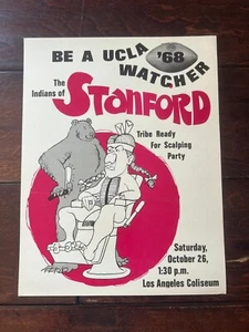 1968 UCLA BRUINS V STANFORD INDIANS COLLEGE FOOTBALL THICK PAPER 8.5" X 11" RARE - Picture 1 of 4