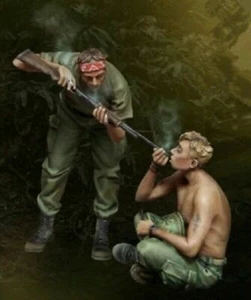 Kit modelo de figura de resina 1/35 soldados estadounidenses escopetas descansando guerra de Vietnam sin pintar - Imagen 1 de 4