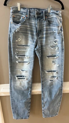 Jean American Eagle para hombre AirFlex Athetic ajustado parcheado talla 28X28 Foto 1 de 4