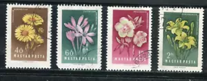 MO49--4 Different Hungary Flower Stamps - Picture 1 of 2