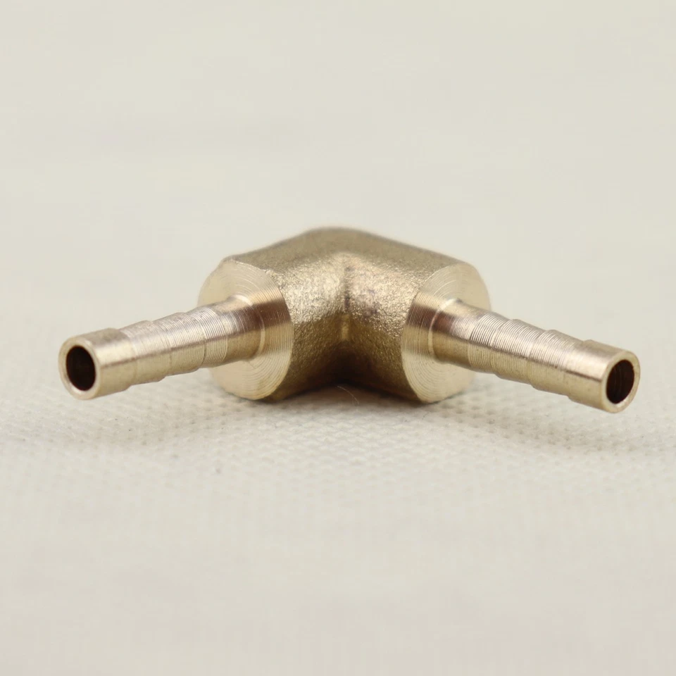 1Pcs 1/8 Inch (4mm) Brass Barbed Tube Pipe Fitting Hose Barb Elbow 90 Degree - Image 1 of 4