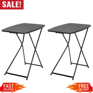 18" X 26" Indoor Outdoor Adjustable Height Personal Folding Table 2 Pack Sturdy - Picture 1 of 7