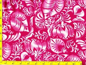 Rosa & weiße tropische Blumen mit Blättern auf Himbeere Meterware CSHLEA04475 - Bild 1 von 1