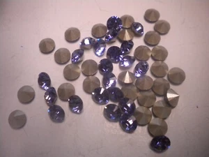 VINTAGE SWAROVSKI pointed back ROUND crystal TANZANITE SS29 5OPCS - Picture 1 of 3