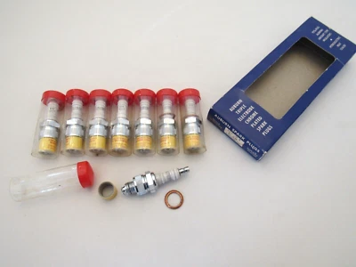 NOS Vintage Auburn Triple Electrode Chrome Plated Torque Tip Spark Plugs E 48 - Image 1 of 4