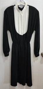 Abito vintage anni '70 Pierre Cardin Boutique donna manica lunga collo alto midi taglia 6 - Foto 1 di 12