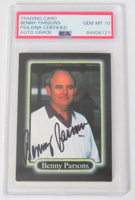 Benny Parsons NASCAR HOF Signed Autograph 1990 Maxx Card 156 PSA 10 Auto - Image 1 of 4