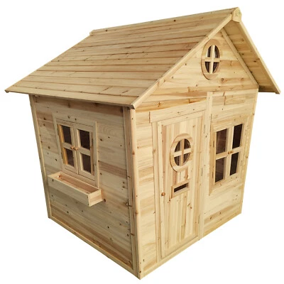 Redwood Mansion Wooden Playhouse (with Floor) Kids Large Wendy Play House - Image 1 of 4