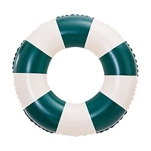 Swimming Ring, Classic White Green Striped Inflatable Pool Ring Summer Water Toy - Picture 1 of 7
