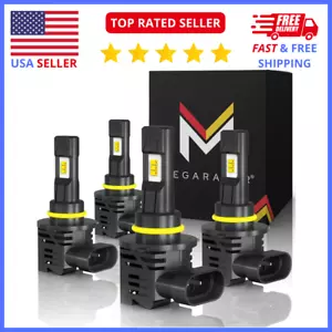 9005/9006 LED Headlight Conversion Kit 50W 6500K Cool White Ultra-Bright Upgrade - Picture 1 of 8