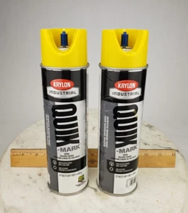 2x Krylon Quik Mark Inverted Marking Paint Utility Yellow 22oz Tallboy Cans Pack - Picture 1 of 11