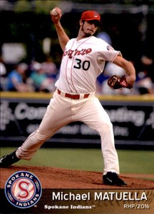 2016 Spokane Indians Grandstand 21 Michael Matuella Great Falls Virginia VA Card