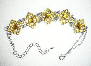 klasse STRASS Armband silber gelb 19- 24,5 cm ModeSchmuck NEU + TOP - Bild 1 von 1