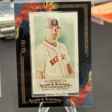 2009 TOPPS ALLEN & GINTER'S FRAMED CLOTH SILK #127 J.D. DREW Red Sox 2/10