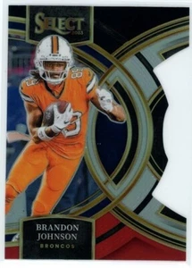 BRANDON JOHNSON 2023 Panini Select RC Black Red Die-Cut Prizm #189 Broncos - Picture 1 of 1