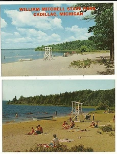 Lot of 2 William Mitchell State Park Cadillac MI MI Michigan  Postcard - Picture 1 of 1