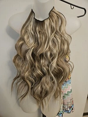 BEAUTIFUL Carmel Brown Hairpiece Invisible Extension WITH CLIPS Wavy Hair  - Image 1 of 4