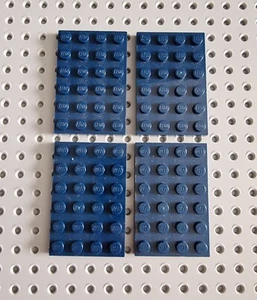 LEGO Platte Bauplatte Basisplatte flach 4 stk dunkel blau 4x6 blue Plate 3032 R2 - Bild 1 von 1