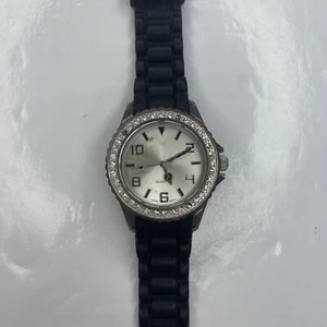 Reloj E Accutime JCR930A Japón Negro Plata Cristales Acero Inoxidable Sin Probar - Imagen 1 de 7