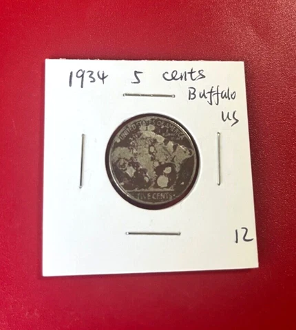 1934 Indian Head Buffalo Nickel 5 Cent US Coin Cover