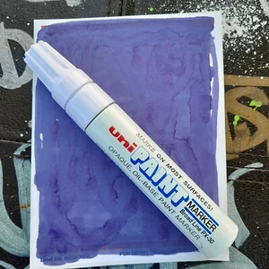 MODIFIED Purple Uni Paint Marker PX-30 Broad Chisel Tip 8mm Graffiti Supplies - Picture 1 of 7