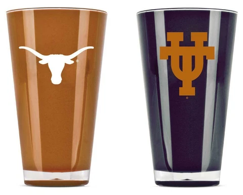 Texas Longhorns 20oz Insulated Acrylic Tumbler Set of 2 [NEW] NCAA Glass Cup Mug Cover