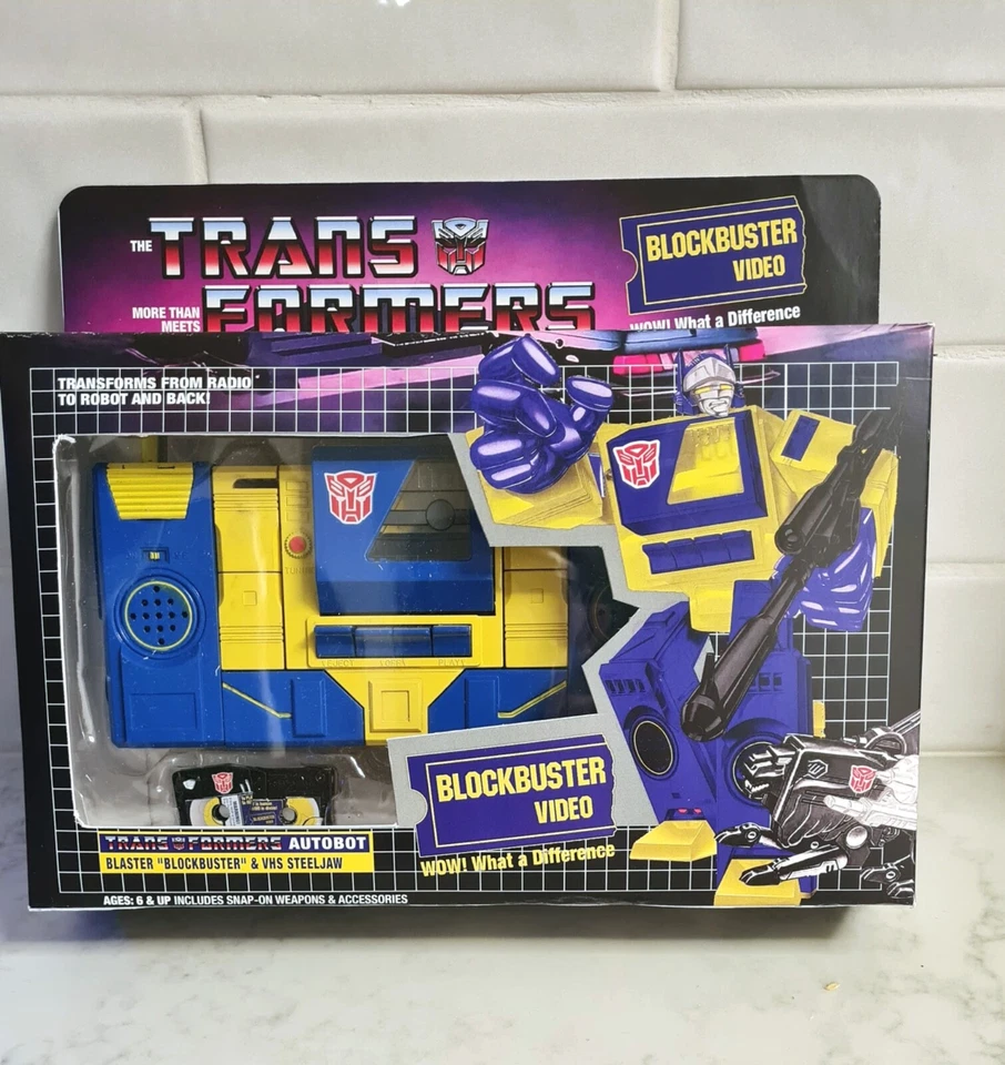 TRANSFORMERS G1 BLASTER "BLOCKBUSTER" +STEELJAW Custom Toy figure in Custom box - Image 1 of 4