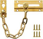 Security Door Chain  Lock Guard Solid Brass, Heavy-Duty Home Security (Brass)