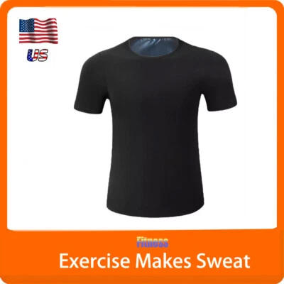 Neoprene Mens Sauna Sweat Vest Waist Trainer Gym Shirt Body Shaper Shapewear - Image 1 of 4