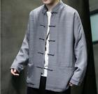 Men's Fashion Stand Collar Long Sleeve Pankou Jacket Chinese Style Casual Coats