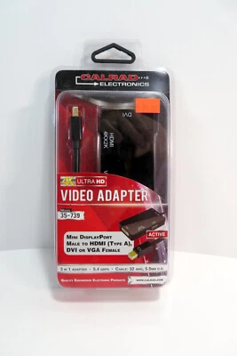 CALRAD Mini Display Port DP To HDMI DVI VGA Adapter MacBook Laptop PC Projector - Image 1 of 4