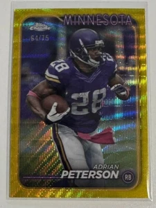 Adrian Peterson Topps Chrome 2024 Yellow Wave Refractor /75 Minnesota Vikings - Bild 1 von 2